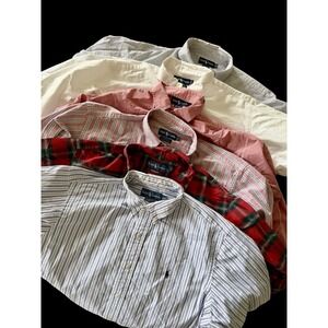 Ralph Lauren Shirt Assorted Bundle 7 Shirts Yarmouth Striped Plaid White Sz XL